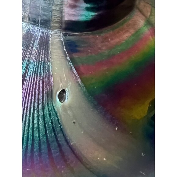 The Glass Eye Studio Blown Glass Bud Vase Signed 1982 Mt. St. Helen Iridescent - Picture 7 of 10